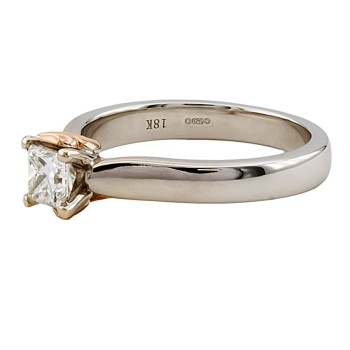 18ct gold 2 tone Clogau solitaire Ring size N